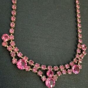 Vintage America Pink Crystal Necklace